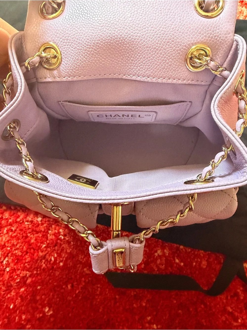 CHANEL Mini Duma Quilted Caviar Backpack
